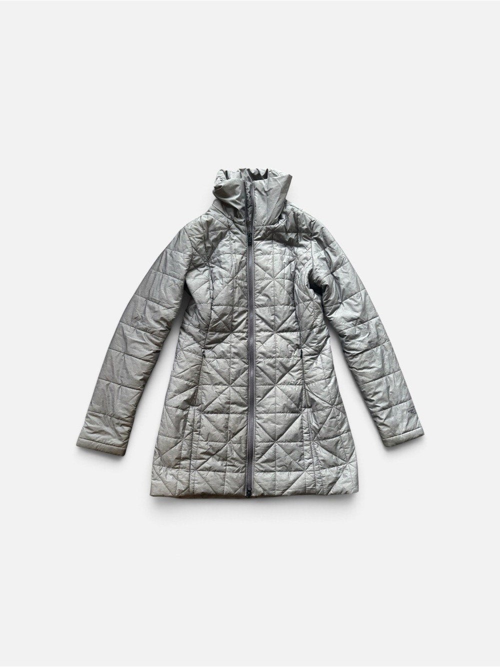 The North Face Silver Quilted Puffer Coat Size Small